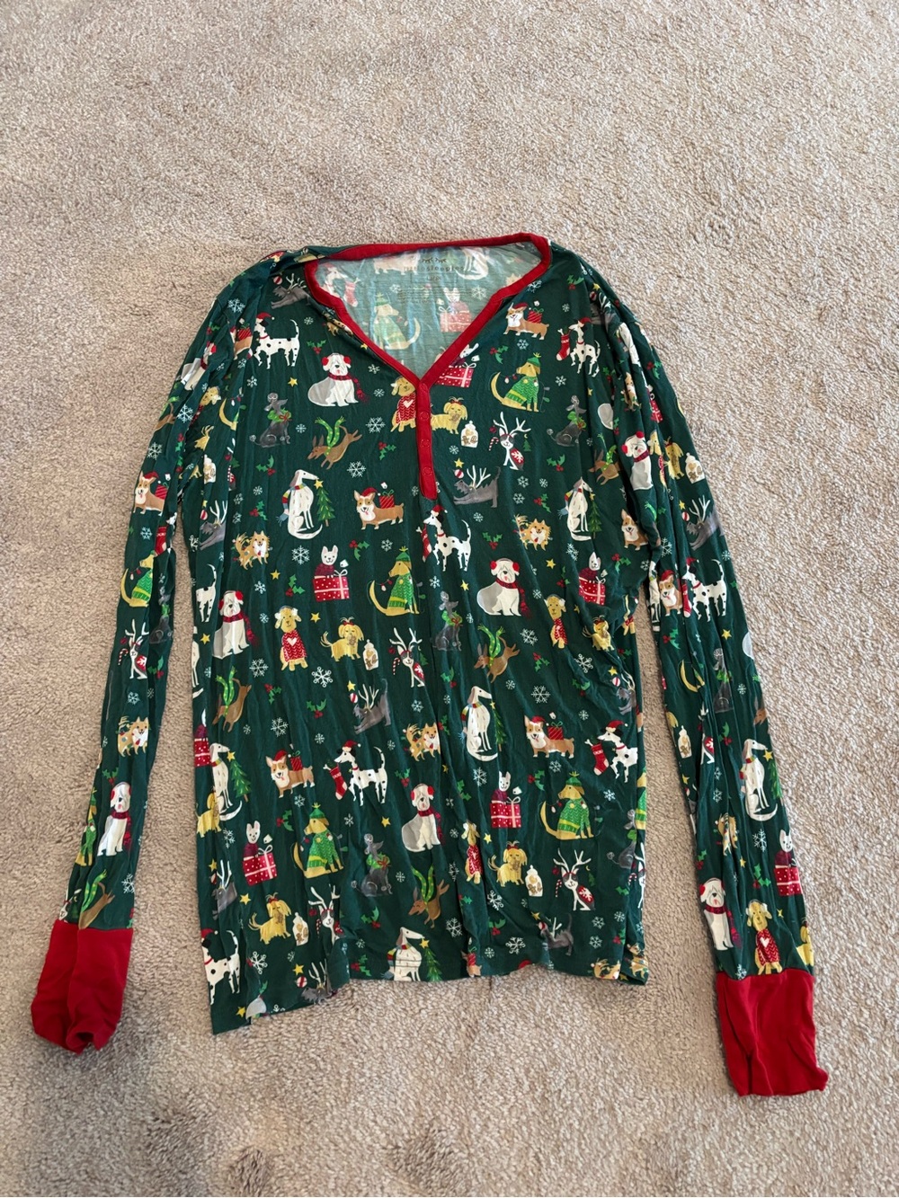 Little Sleepies Holiday Hounds Long-Sleeve Women’s Large Top